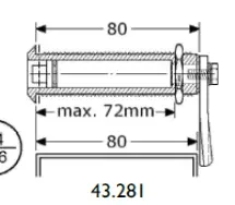 Hatch Fastener Set. Hatch thickness - 2 3/4 inch.. Distance Cam 3 1/8 inch. Operates through Triangular Key Sold Separately. - Image 4