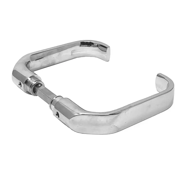 Glass Door Latch with Strike Plate SET with Levers for Wood Frame. Polished Chrome. - Image 5