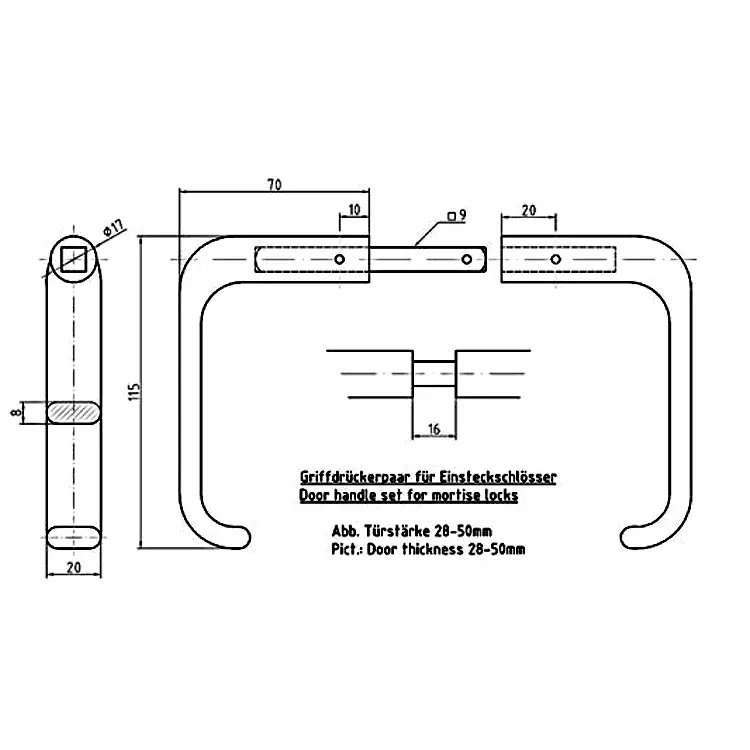 GSV Schwepper and S&B Trim Set for Mortise Locks. - Image 3