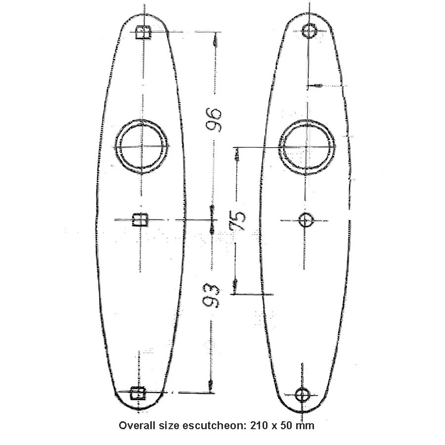 GSV Schwepper and S&B Escutcheons 210 x 50 mm pair. "Classic". Polished Chrome Plated Brass - Image 3