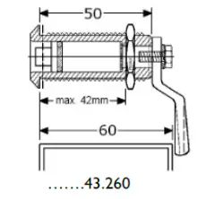Hatch Fastener Set. Hatch Thickness - 1 5/8 inch. Distance Cam 2 1/4 inch. Operates through Triangular Key Sold Separately. - Image 4