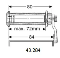 Hatch Fastener Set. Hatch thickness - 2 13/16 inch.. Distance Cam 3 1/4 inch. Operates through Triangular Key Sold Separately. - Image 4