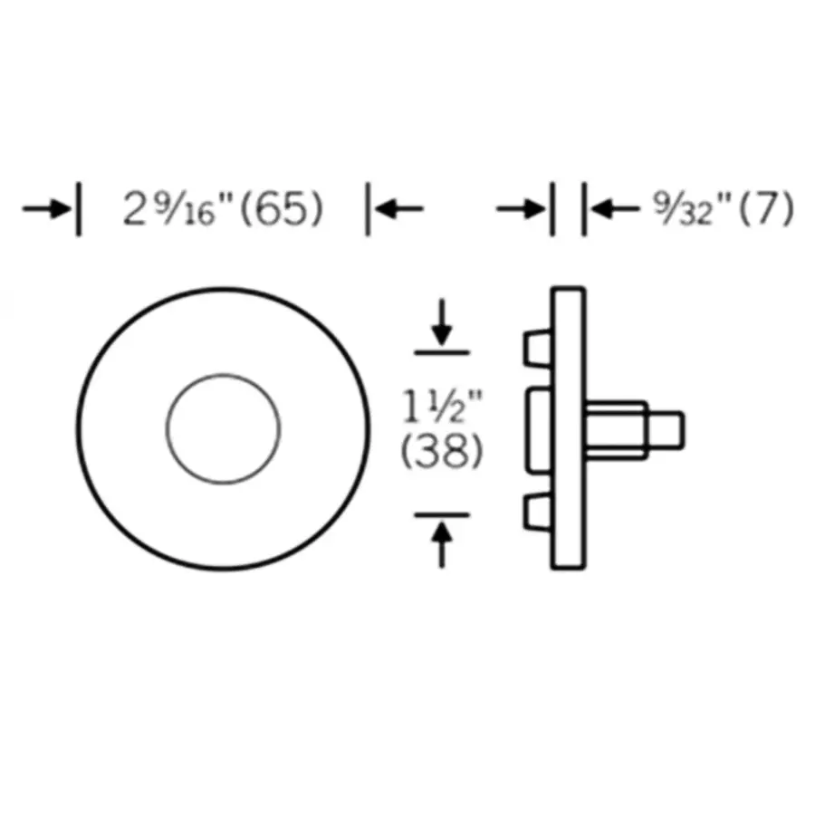 Round Rose for Brand Levers only. 65 mm Diameter. Sold as pair. Satin Stainless Steel - Image 2