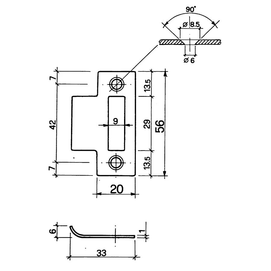 Door lock 50 mm backset Privacy Set brass chrome plated - Image 5