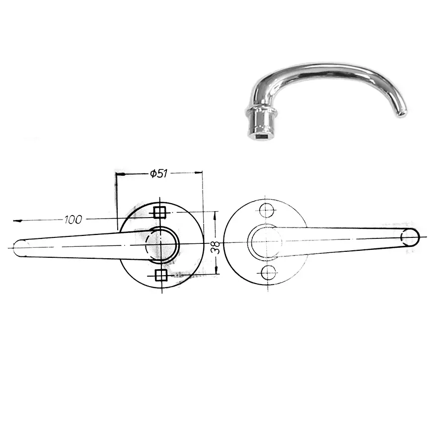 GSV Schwepper & S&B Door Lever Pair "Classic". Polished Chrome Plated Brass - Image 3