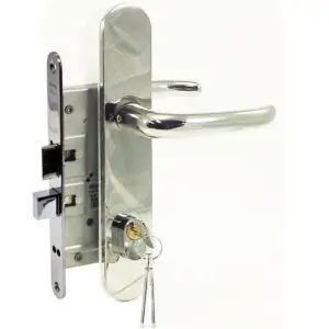 ~ Entry Mortise Lock. Set Complete. 55 mm backset. Heavy Duty. Solid Latch. Mega Yacht Upgrade. Satin Stainless Steel