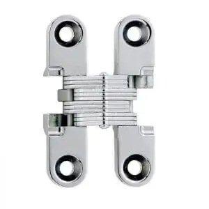316 Stainless invisible hinge.. Size- 1 11/16 x 1 3/64 inch. Minimum door thickness 5/8 inch