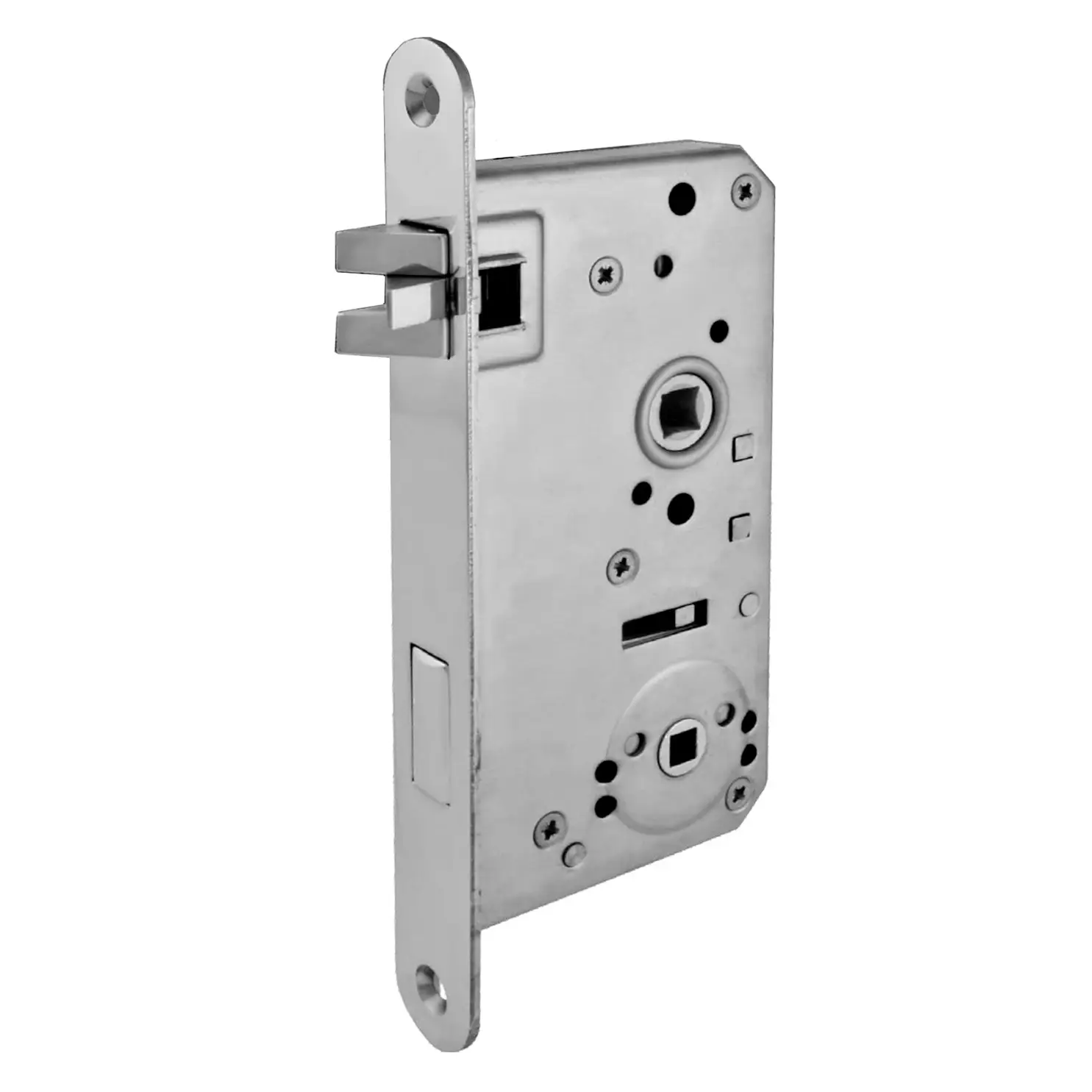 ~ Privacy Mortise Lock SET 55 mm backset. Polished Stainless Steel - Image 2