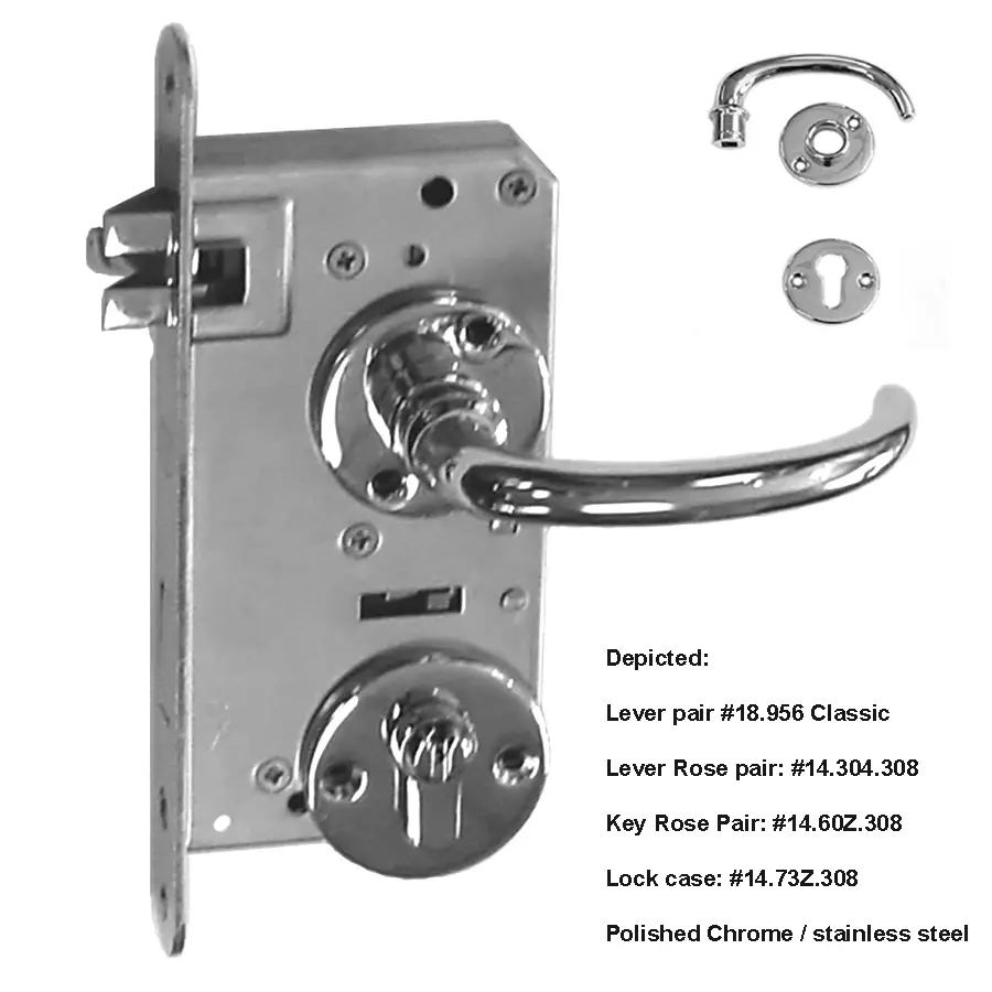 GSV Schwepper & S&B Door Lever Pair "Classic" Polished Chrome Plated Brass. Sold as a Pair. - Image 4