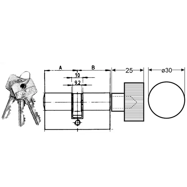 Sliding Door Lock with 22 mm backset. For Narrow Style Framed Doors. Minimum Door Thickness 1 1/2 inch. Complete Set - Image 6