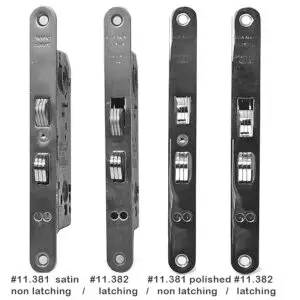 - Modified Entry Mortise Sliding Door Lock 55 mm backset. Polished Stainless Steel.
