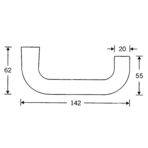 Door Lever 42 x 62 x 18 mm. U Shaped Model. Sold as Pair - Image 2
