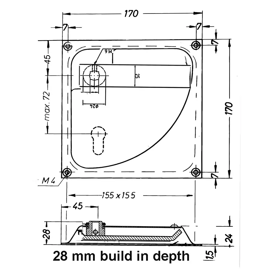 Flush Cupped Escutcheon with Lever each. Left Hand. - Image 2