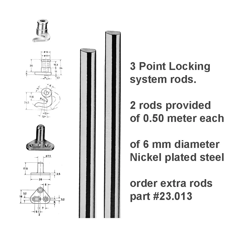 rim lock 25 mm backset with keyway. 3 point lock - Image 3