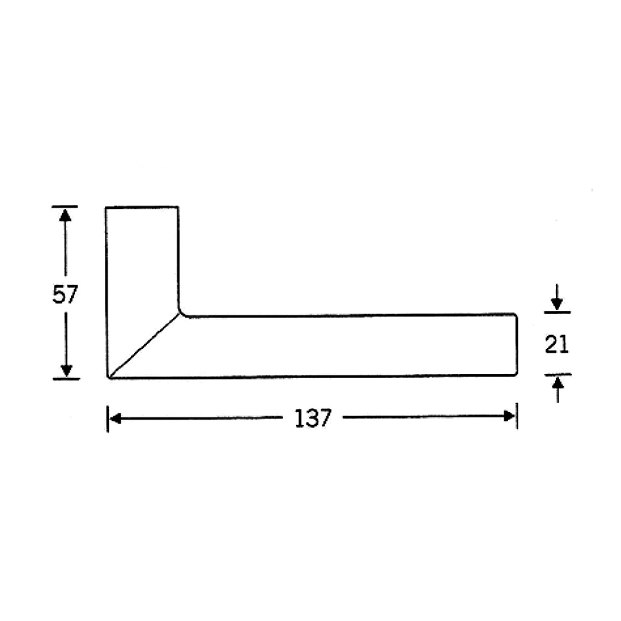 Door Lever 137 x 57 mm Angle Model. Pair. - Image 2