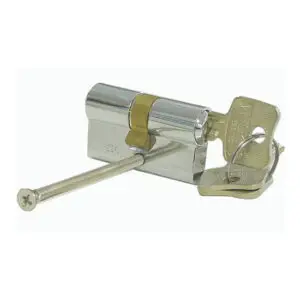 Profile cylinder short 35/35 mm key/key. Polished Chrome Plated. Max door thickness - 1 3/4 inch