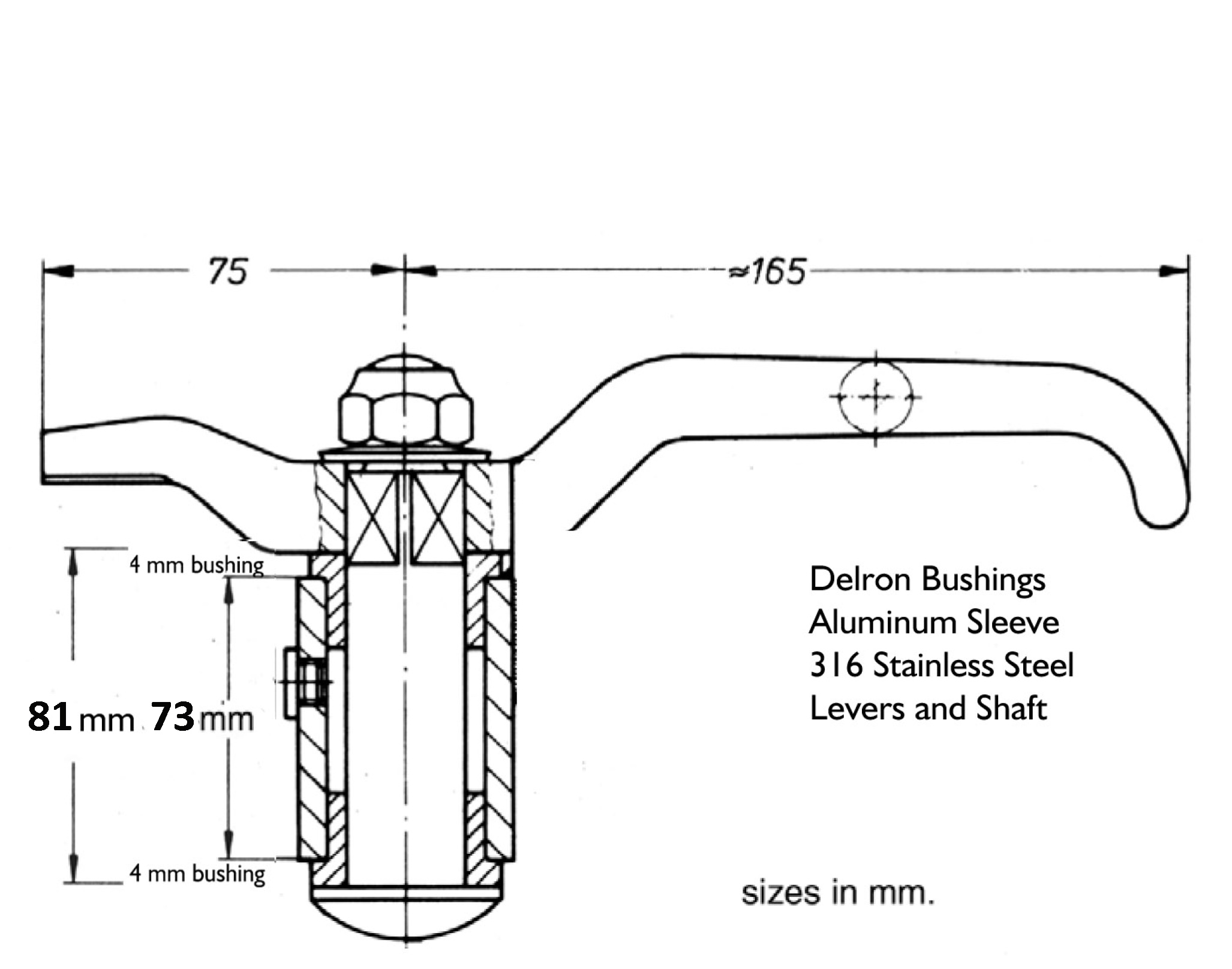 Door Dogging Device Single Side with Blind Weld On Bushing - Image 2