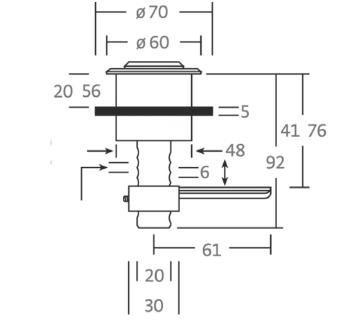 Hatch Fastener w. Straight Cam with Lift Ring and Strike Plate. Cut Hole 2 3/8 inch. - Image 2
