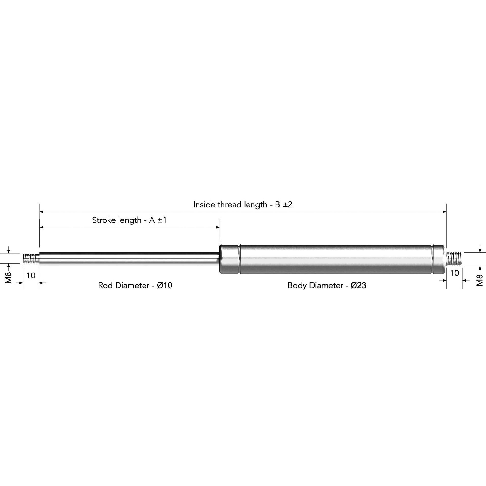 Gas Spring Series 10-23-150 mm Specify Newton Force Below - Image 2