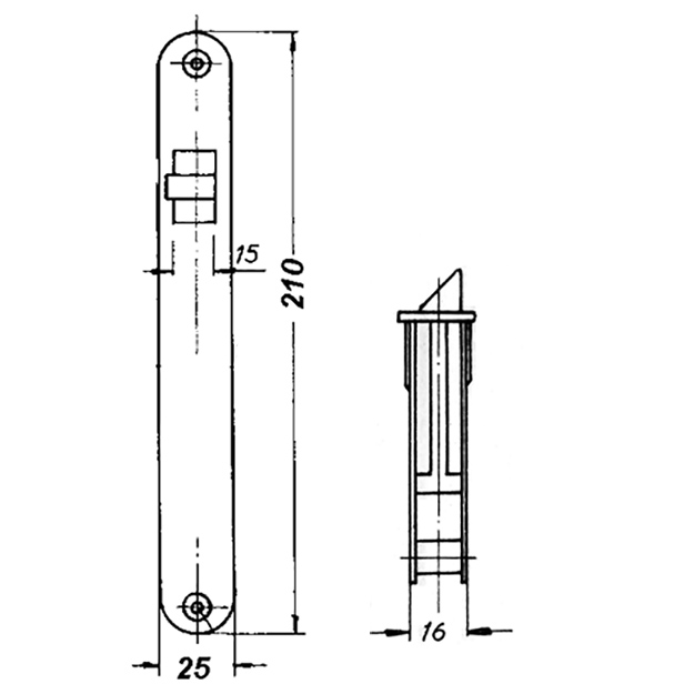 Passage Mortise Lock 55 mm backset. GSV Schwepper and S&B. Satin Stainless Steel - Image 3