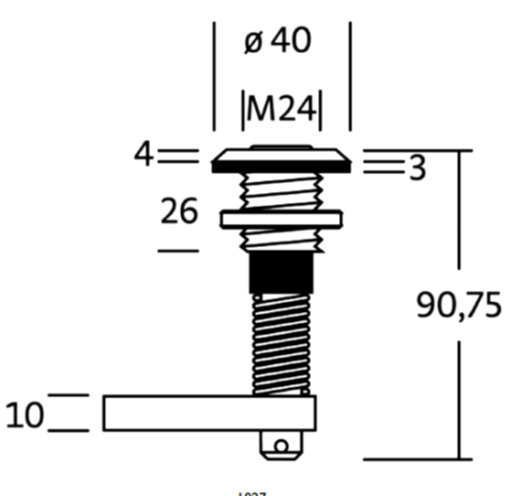 Hatch Fastener with Cam. 1 9/16 inch diameter. Drill Hole 1 inch. Compression style. - Image 2