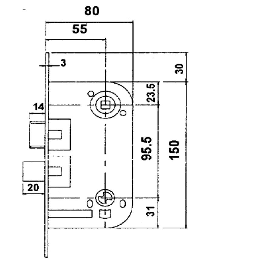 Entry Mortise Lock SET 55 mm backset. Marine Grade Trioving Vingcard Series. Heavy Duty. Solid Latchbolt - Image 4