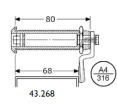 Hatch Fastener Set. Hatch thickness - 2 13/16 inch.. Distance Cam 2 5/8 inch. Operates through Triangular Key Sold Separately. - Image 4