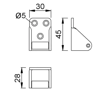 Door Holder with Hook. Push Type distance 70 mm 2 3/4" - Image 4