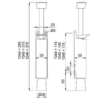 Push Type Door Holder. With a Throw - 90 mm or 3.5 inch - Image 2