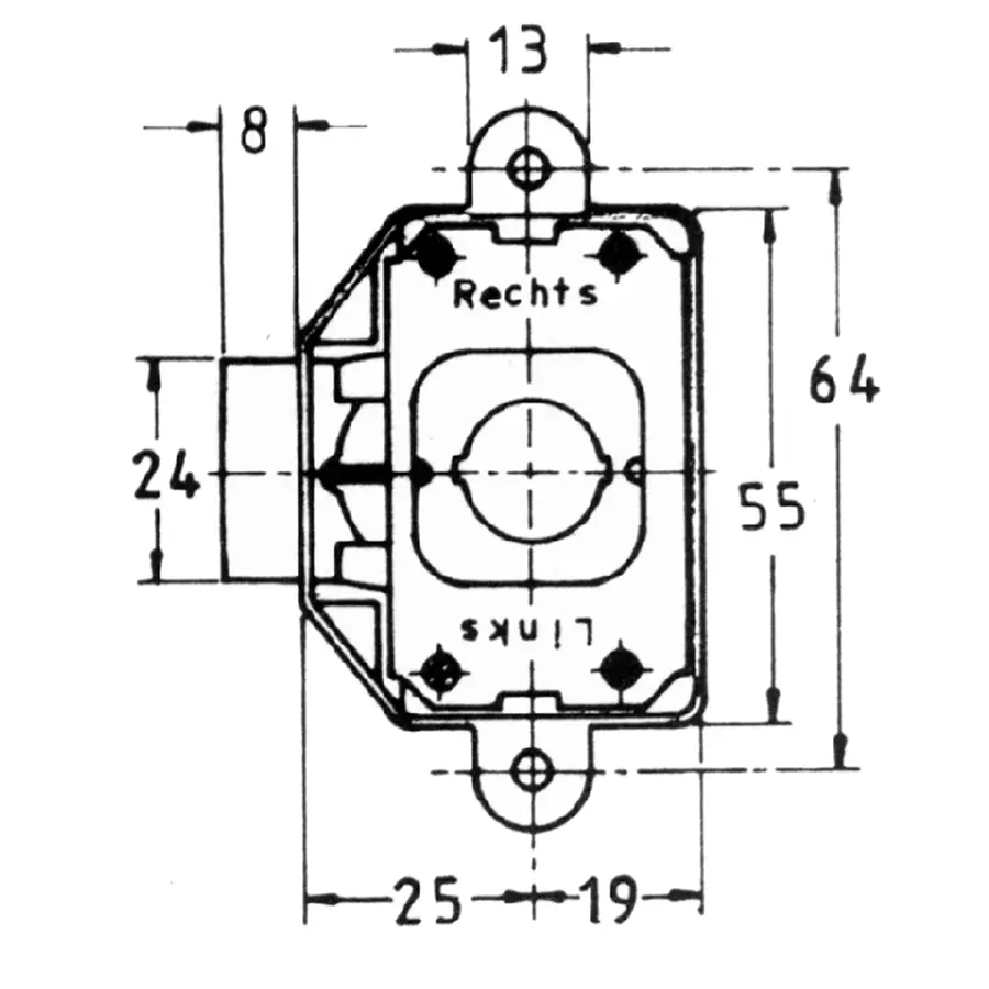 rim lock 25 mm backset with keyway. 3 point lock - Image 2