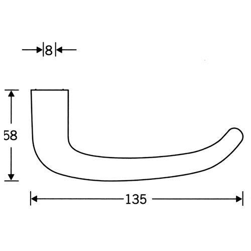 door lever 135 long x 58 mm. Standard Model. Sold as Pair - Image 2