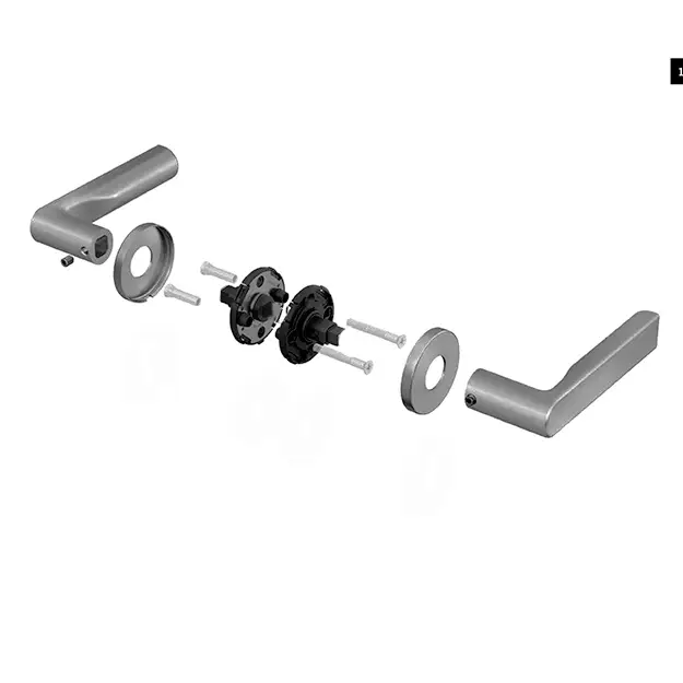 Round Rose for Brand Levers only. 65 mm Diameter. Sold as pair. Satin Stainless Steel - Image 3