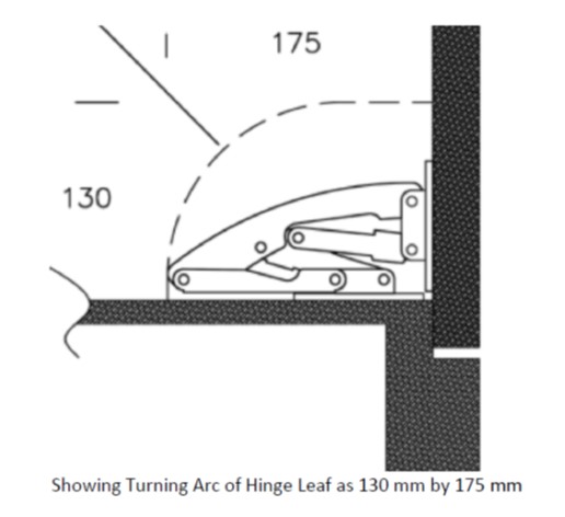 Easy On Hinge. Size - 175 x 94 mm for 30 mm or 1 3/16 inch thick material. - Image 4