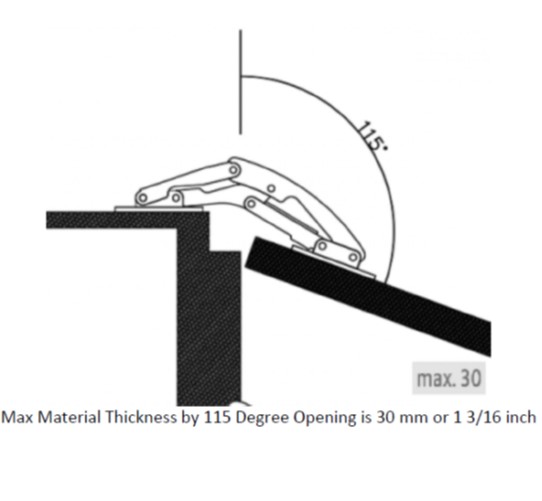 Easy On Hinge. Size - 175 x 94 mm for 30 mm or 1 3/16 inch thick material. - Image 3