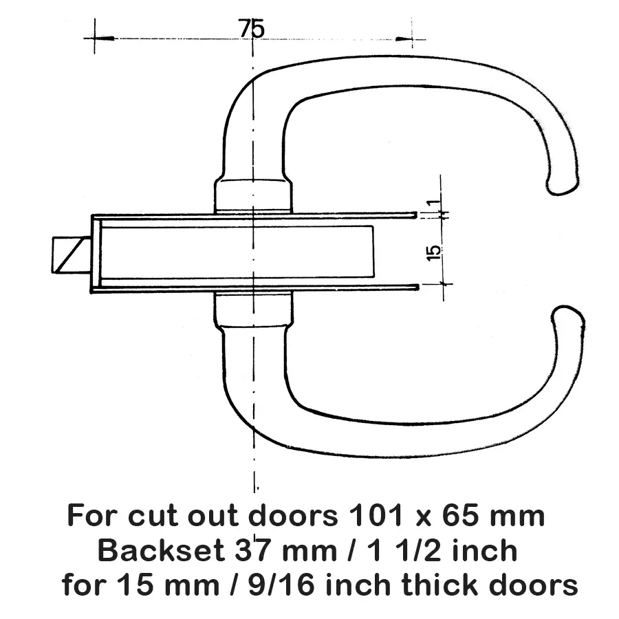 Entry Lock with Key Way for Cut-out Doors with 15 mm - 9/16 inch door thickness - Image 3