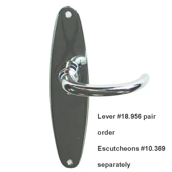 GSV Schwepper and S&B Escutcheons 210 x 50 mm pair. "Classic". Polished Chrome Plated Brass - Image 2
