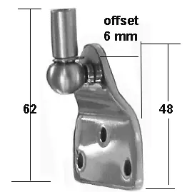 6-15 Gas Spring Offset Bracket with Ball Joints M5 - Image 2