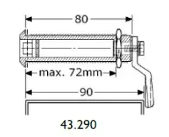 Hatch Fastener Set. Hatch thickness - 2 13/16 inch.. Distance Cam 3 1/2 inch. Operates through Triangular Key Sold Separately. - Image 4