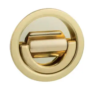 Z Flush Lift Ring Lever with Round Rose for Cabinet Rim Locks.